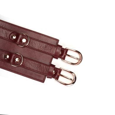 Шкіряний пояс для бондажу Liebe Seele Wine Red Waist Cuff, S Size &mdash; купити в інтим-бутику EroticToys
