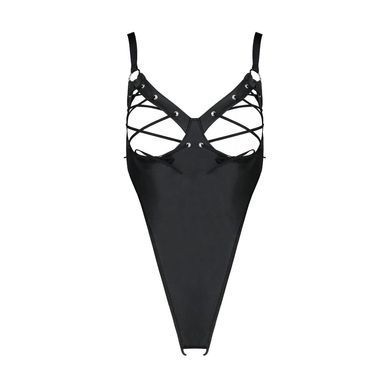 Боді з екошкіри Passion CELINE BODY 4XL/5XL black, з доступом, відкритий &mdash; купити в інтим-бутику EroticToys