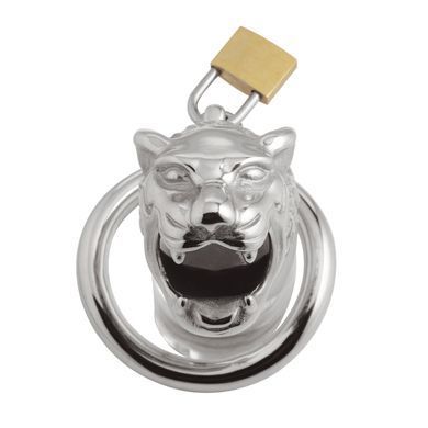 Клітка для пеніса Master Series: Tiger King Cock Cage With Lock, три кільця, замок, три ключі &mdash; купити в інтим-бутику EroticToys