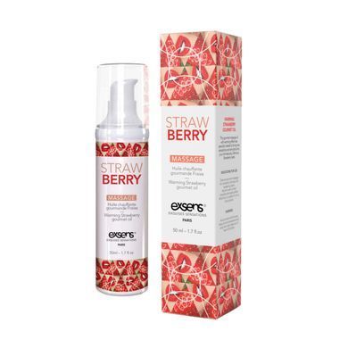 Масажна олія EXSENS Strawberry 50 мл розігрівальна, без цукру, без парабенів, їстівна &mdash; купити в інтим-бутику EroticToys