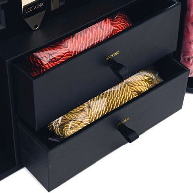 БДСМ-набір LOCKINK All-in-1 BDSM Play Kit, чорний, шкіра з тисненням, предмети для бондажу, шибарі, ваксплею &mdash; купити в інтим-бутику EroticToys