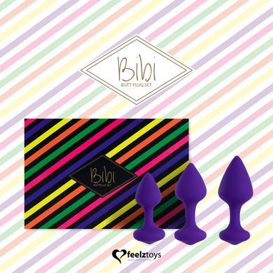 Набір силіконових анальних пробок FeelzToys - Bibi Butt Plug Set 3 pcs Purple &mdash; купити в інтим-бутику EroticToys