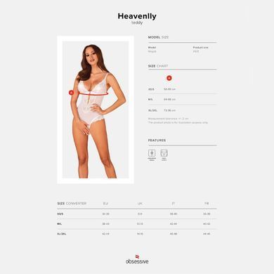 Замовити анонімно: Еротичне напівпрозоре боді Obsessive Heavenlly crotchless teddy M/L, з доступом Еротичне напівпрозоре боді Obsessive Heavenlly crotchless teddy M/L, з доступом — купити в інтим-бутику EroticToys