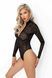 Боді під леопард Noir Handmade F287 Leopard flock bodysuit with long sleeves, S, довгий рукав в інтим-бутику EroticToys