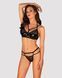 Еротичний комплект під латекс зі стрепами Obsessive Bagirela 2-pcs set L/XL, чорний, під леопард, бю в інтим-бутику EroticToys
