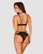 Еротичний комплект під латекс зі стрепами Obsessive Bagirela 2-pcs set L/XL, чорний, під леопард, бю в інтим-бутику EroticToys