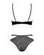 Еротичний комплект під латекс зі стрепами Obsessive Bagirela 2-pcs set L/XL, чорний, під леопард, бю в інтим-бутику EroticToys