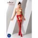 Сітчасті панчохи-стокінги Passion S020 One Size, Red, ажурний візерунок, імітація пояса з гартерами в інтим-бутику EroticToys