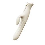 Смарт пульсатор-кролик з вібрацією Zalo Mose 2 Ivory White, підігрів до 42 &deg;C, кристал Swarovski &mdash; купити в інтим-бутику EroticToys
