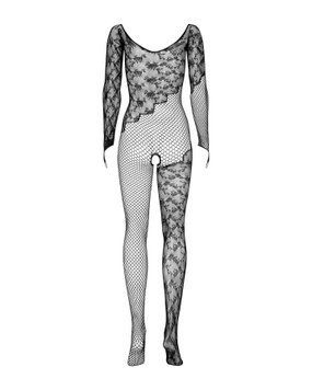 Бодістокінг Obsessive Bodystocking F210 S/M/L black, рукава-мітенки, сітка, кольорове мереживо &mdash; купити в інтим-бутику EroticToys