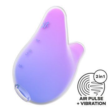 Вакуумний кліторальний стимулятор з вібрацією Satisfyer Mermaid Vibes Violet/Pink, 2 мотори &mdash; купити в інтим-бутику EroticToys