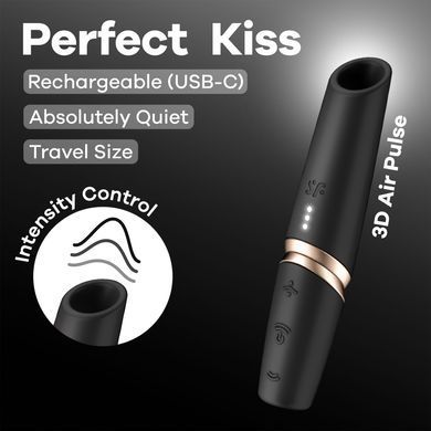 Вакуумний стимулятор Satisfyer Perfect Kiss, магнітна технологія 3D Air Pulse, 30 режимів роботи &mdash; купити в інтим-бутику EroticToys