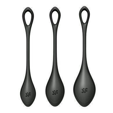 Набір йоні намистин Satisfyer Yoni Power 2 Black, діаметр 2-2,5-3см, маса 22-44-73 г &mdash; купити в інтим-бутику EroticToys