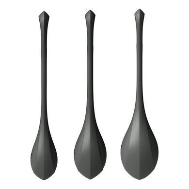 Набір йоні намистин Satisfyer Yoni Power 2 Black, діаметр 2-2,5-3см, маса 22-44-73 г &mdash; купити в інтим-бутику EroticToys