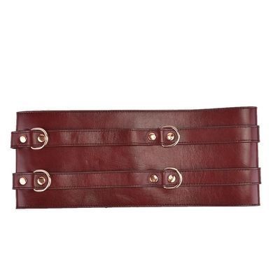 Шкіряний пояс для бондажу Liebe Seele Wine Red Waist Cuff, M Size &mdash; купити в інтим-бутику EroticToys