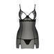 Прозора сорочка приталена Passion QUENTRIS CHEMISE XXL/XXXL, black, трусики в інтим-бутику EroticToys