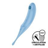 Замовити анонімно: Вібратор для клітора з вакуумною стимуляцією Satisfyer Twirling Pro Blue