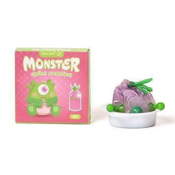Насадка на член Recare Green Monster Spike Condom (презерватив з рядом кульок і вусиками на кінчику) &mdash; купити в інтим-бутику EroticToys