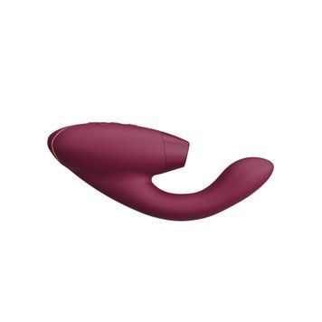 Подвійний вакуумний кліторальний стимулятор з вібрацією Womanizer Duo 2 - Bordeaux, незалежні мотори &mdash; купити в інтим-бутику EroticToys