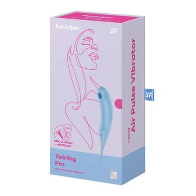 Вібратор для клітора з вакуумною стимуляцією Satisfyer Twirling Pro Blue &mdash; купити в інтим-бутику EroticToys