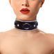 Ошейник из натуральной кожи со стразами и кольцом Art of Sex - Collar Ring в інтим-бутику EroticToys