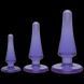 Набір анальних пробок Doc Johnson Crystal Jellies Anal - Purple, макс. діаметр 2см - 3 см - 4 см в інтим-бутику EroticToys
