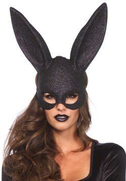 Блискуча маска кролика Leg Avenue Glitter masquerade rabbit mask Black &mdash; купити в інтим-бутику EroticToys