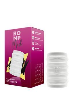 М&rsquo;який мастурбатор Romp Mosh Transparent, двосторонній, наскрізний, для пар та мінету &mdash; купити в інтим-бутику EroticToys