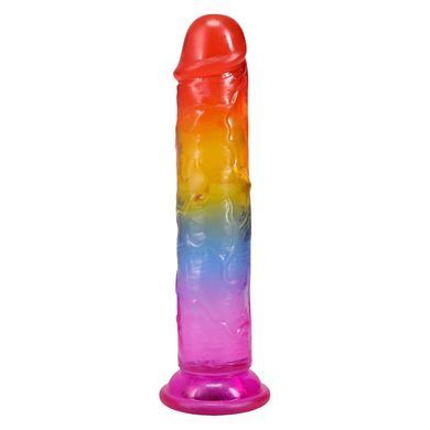 Фалоімітатор Doc Johnson Crystal Jellies - 7 Inch Сlassic Dong - Rainbow &mdash; купити в інтим-бутику EroticToys