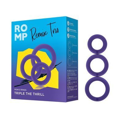 Набір ерекційних кілець Romp Remix Trio, дуже еластичні, діаметри 2; 2,5 та 2,9 см &mdash; купити в інтим-бутику EroticToys