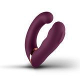 Подвійний вібратор Rocks Off Gemini Burgundy, 2 мотори, по 10 режимів, змінне положення ручки &mdash; купити в інтим-бутику EroticToys