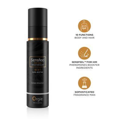 Лосьйон з феромонами для тіла та волосся Orgie &ndash; Sensfeel Seduction Elixir 10 in 1 for Man (100 мл) &mdash; купити в інтим-бутику EroticToys