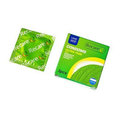 Презервативи Ultra Thin Mint Condoms 3 шт, ультратонкі, аромат: м'ята &mdash; купити в інтим-бутику EroticToys