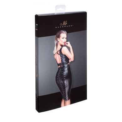 Спідниця-олівець зі шнурівкою Noir Handmade F152 Powerwetlook pencil skirt, XL, з мокрим ефектом &mdash; купити в інтим-бутику EroticToys