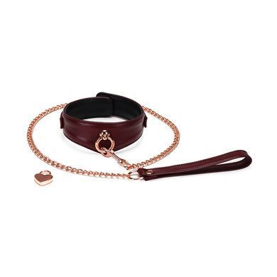Замовити анонімно: Шкіряний нашийник з повідцем Liebe Seele Wine Red Curved Collar, замок-сердечко Шкіряний нашийник з повідцем Liebe Seele Wine Red Curved Collar, замок-сердечко — купити в інтим-бутику EroticToys