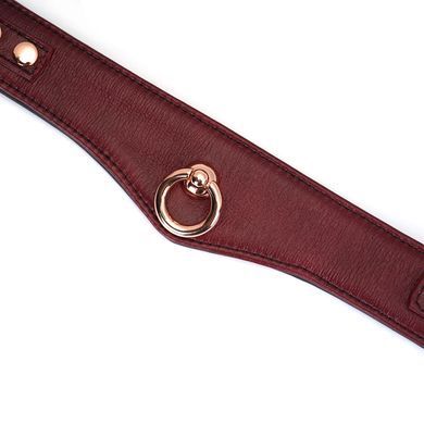 Замовити анонімно: Шкіряний нашийник з повідцем Liebe Seele Wine Red Curved Collar, замок-сердечко Шкіряний нашийник з повідцем Liebe Seele Wine Red Curved Collar, замок-сердечко — купити в інтим-бутику EroticToys