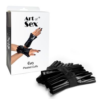Плісовані манжети на руки Art of Sex - Eva, колір чорний &mdash; купити в інтим-бутику EroticToys