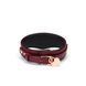 Шкіряний нашийник з повідцем Liebe Seele Wine Red Curved Collar, замок-сердечко в інтим-бутику EroticToys