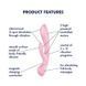 Двосторонній вібратор-кролик Satisfyer Triple Oh Pink (м'яте паковання!!!)
