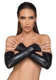 Замовити анонімно: Мітенки Noir Handmade F213 Elastic eco leather fingerless gloves, L, екошкіра
