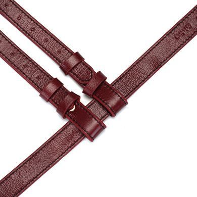 Шкіряні трусики для страпона Liebe Seele Wine Red Strap on Harness, універсальний розмір &mdash; купити в інтим-бутику EroticToys