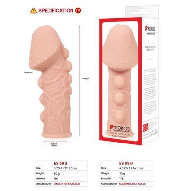Насадка на член Kokos Extreme Sleeve ES.09 розмір M, потовщуюча, стимулюючий рельєф &mdash; купити в інтим-бутику EroticToys
