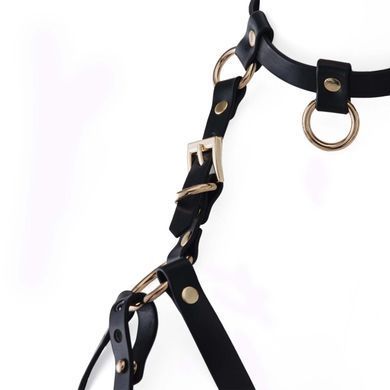 Портупея на грудь LOCKINK SEVANDA Queen Chest Harness with Removable Bra, чорна, зі знімними пестис &mdash; купити в інтим-бутику EroticToys