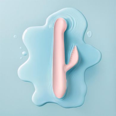 Вібратор-кролик із пульсацією Good Vibes Only &ndash; SHAI Thrusting Vibrator Soft Silicone &ndash; Pink, 3 мотори &mdash; купити в інтим-бутику EroticToys
