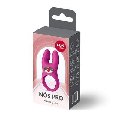 Ерекційне віброкільце з подвійною стимуляцією клітора Fun Factory NŌS PRO Magenta, 2 мотори &mdash; купити в інтим-бутику EroticToys