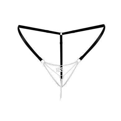 Сексуальні трусики з ланцюжком та підвіскою Art of Sex - KISS panties XS-M, колір чорний &mdash; купити в інтим-бутику EroticToys