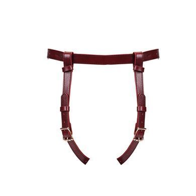Шкіряні трусики для страпона Liebe Seele Wine Red Strap on Harness, універсальний розмір &mdash; купити в інтим-бутику EroticToys