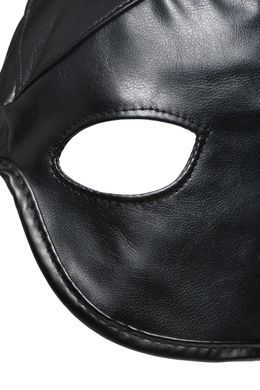 Маска з рогами Master Series: Dungeon Demon Bondage Mask with Horns, чорна &mdash; купити в інтим-бутику EroticToys