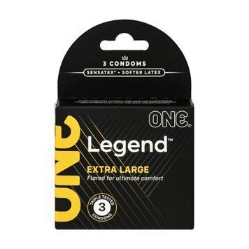 Презервативи ONE Legend XL, 3 шт, збільшений розмір, розширення на кінці, картонне паковання &mdash; купити в інтим-бутику EroticToys