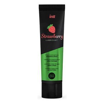 Лубрикант на водній основі Intt Strawberry (100 мл), смак та аромат полуниці, без цукру &mdash; купити в інтим-бутику EroticToys